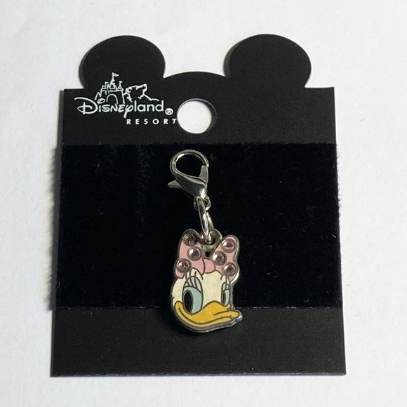 Vintage Disney Daisy Duck Charm Clip On For Bracelet Zipper Pull Purse Crystals - Picture 4 of 7
